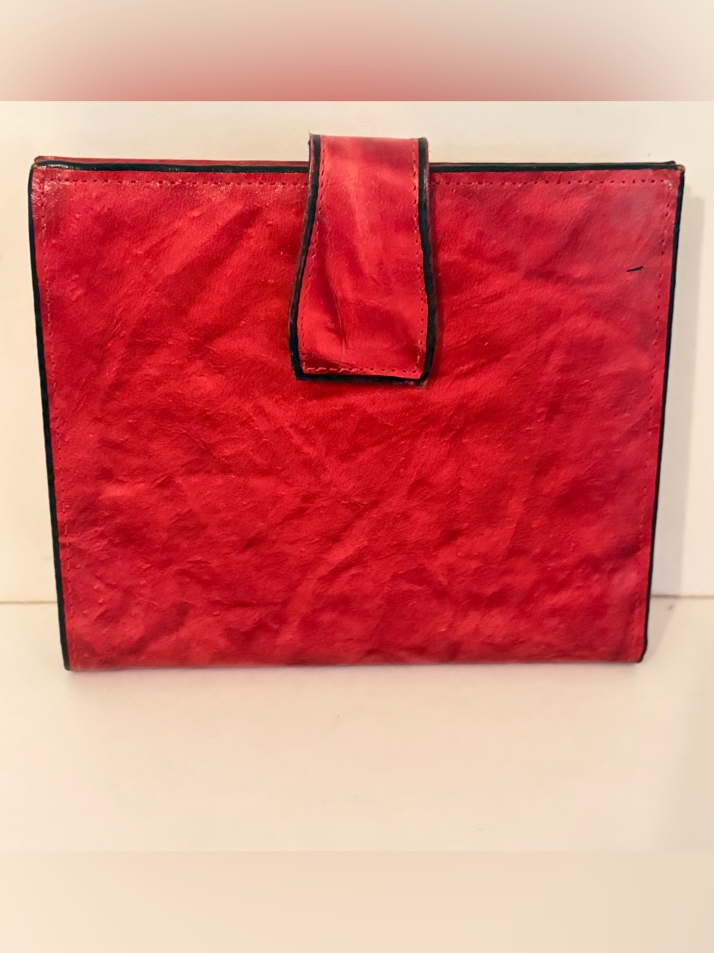 Vintage 1960s Princess Gardner Red Genuine Pigskin Leather Bifold Wallet